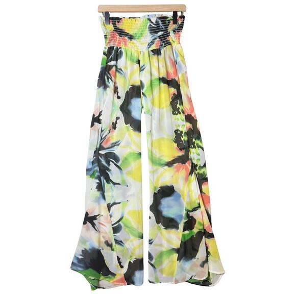 Show Me Your Mumu Women’s Floral Chiffon Wide Leg Pants Built In Shorts Size M - Picture 1 of 10